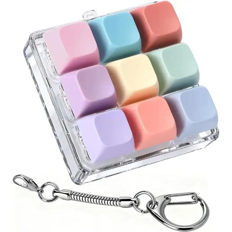 9 Keyboard Button Stress Relief Toy for Ages 6+, Unisex Keychain, Outdoor Stress Relief Tool, Fun and Unique Gift Idea