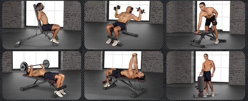 Yoleo Adjustable Weight Bench, Foldable Workout Bench for Home Gym Full Body Workout Strength Training, Incline Decline Flat Utility Bench with Quick Adjustment