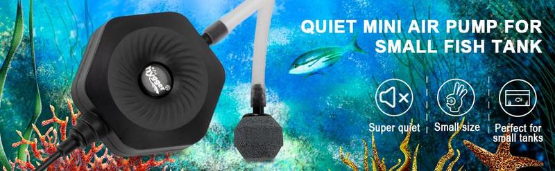 hygger Quiet Mini Small Aquarium Air Pump Betta Fish Tank Bubbler Oxygen Aeration Pump with Air Stone Tubing Suction Cup for 0.5-15 Gal Fish Bowl Aquarium Bubble Tube hygger Quiet Mini Small Aquarium Air Pump Betta Fish Tank Bubbler Oxygen Aeration Pump with Air Stone Tubing Suction Cup for 0.5-15 Gal Fish Bowl Aquarium Bubble Tube