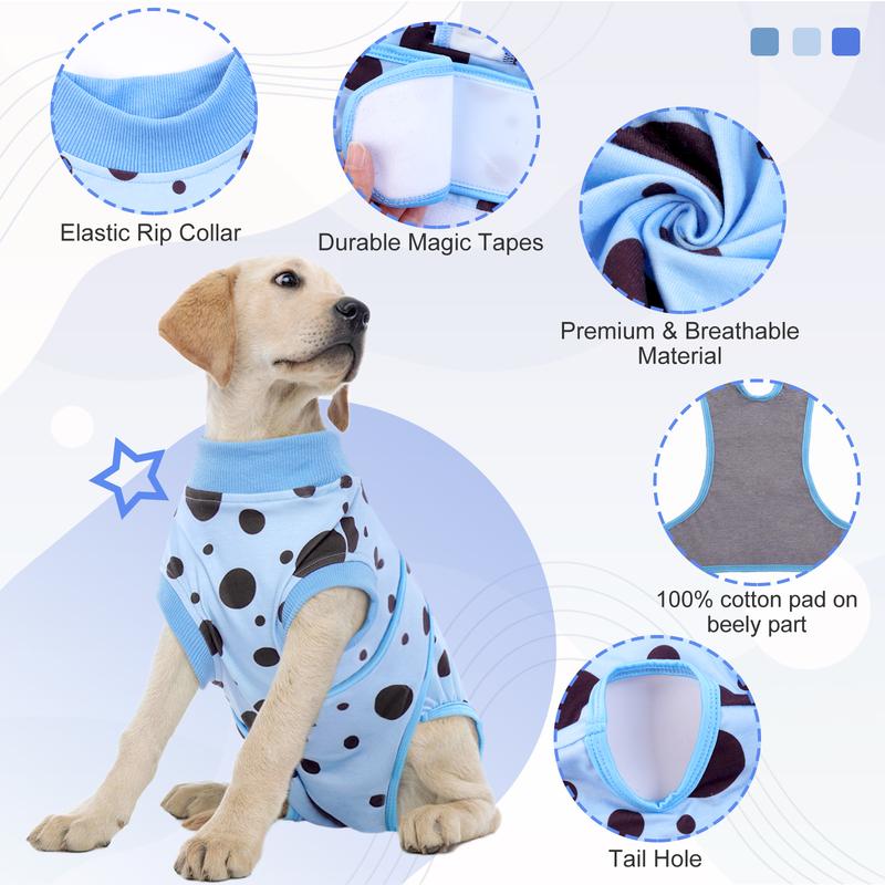 Kuoser Dog Surgery Recovrey Suit, Dog Spay Recovery Suit Female, Neuter Suit for Male Dogs, Professional Dog Surgical Recovery Suit Dog Onesie for Surgery Prevent Licking Surgical Shirts, Fuddle wuddle patch puppy