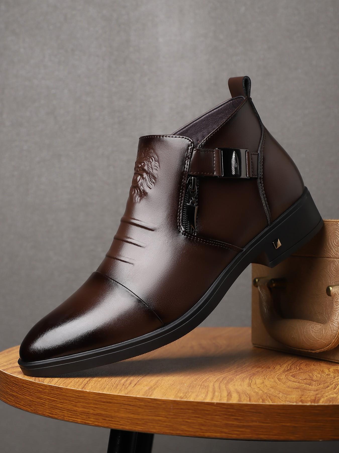 Men's Casual Boots Daily Wear, Rubber Sole PU Leather Upper, Comfortable and Stylish Footwear for Everyday Use