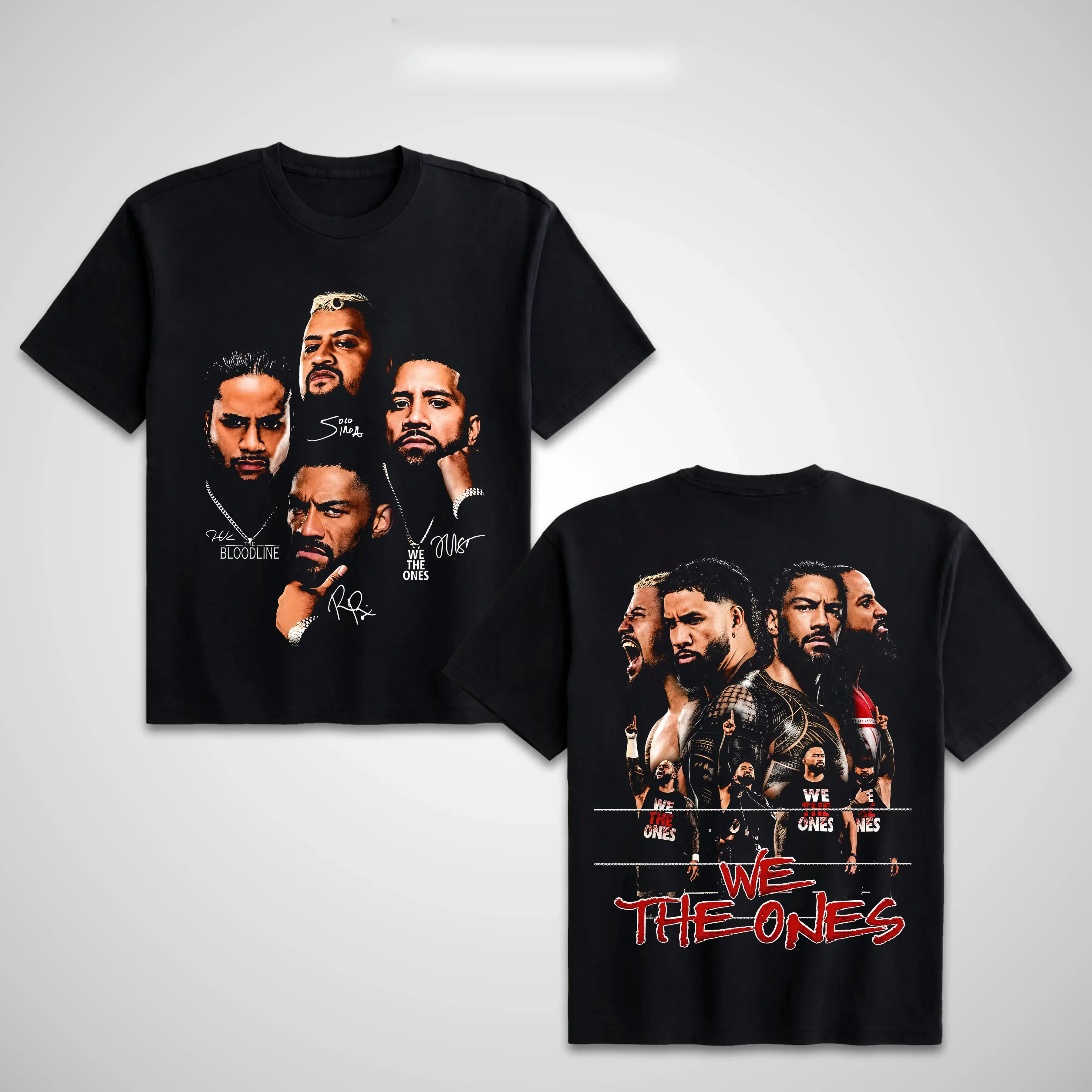 [Sale Up To 50%] Unisex WWE The Bloodline We The Ones Tee, We The Ones T-shirt, WWE Wrestling Sports Shirt, 90s Style Graphic Print, Unisex 100% Cotton Short Sleeve Streetwear, Shortsleeve, Watch Party, Vintage T-Shirts