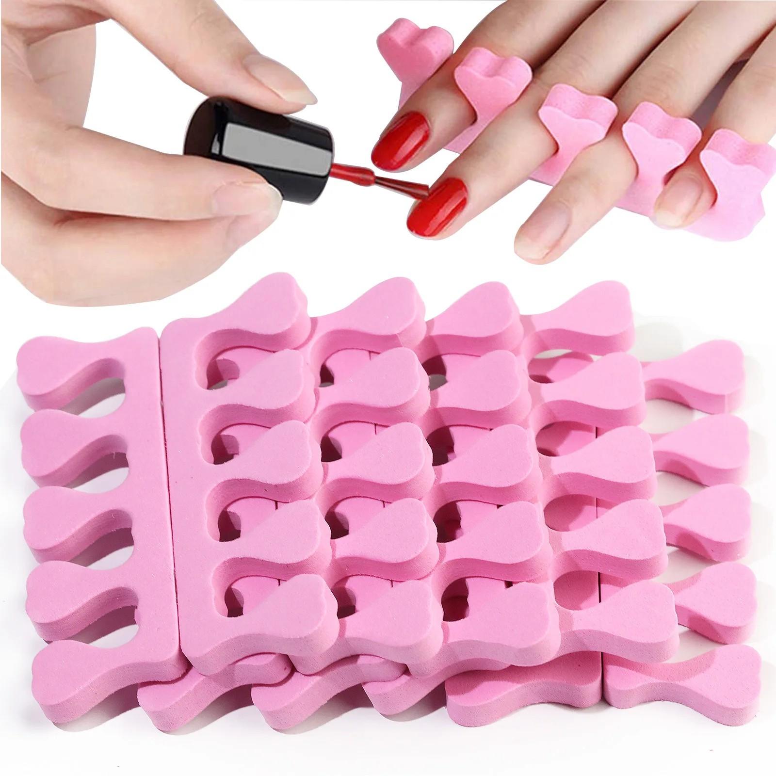 ✨ 10/50/100PCS Pink Soft Foam Finger & Toe Separators | Suitable for Nail Practice & Pedicure Spacers, Ideal for DIY Nail Art and Nail Salons, Nail Art Accessories, Nail Art Tool