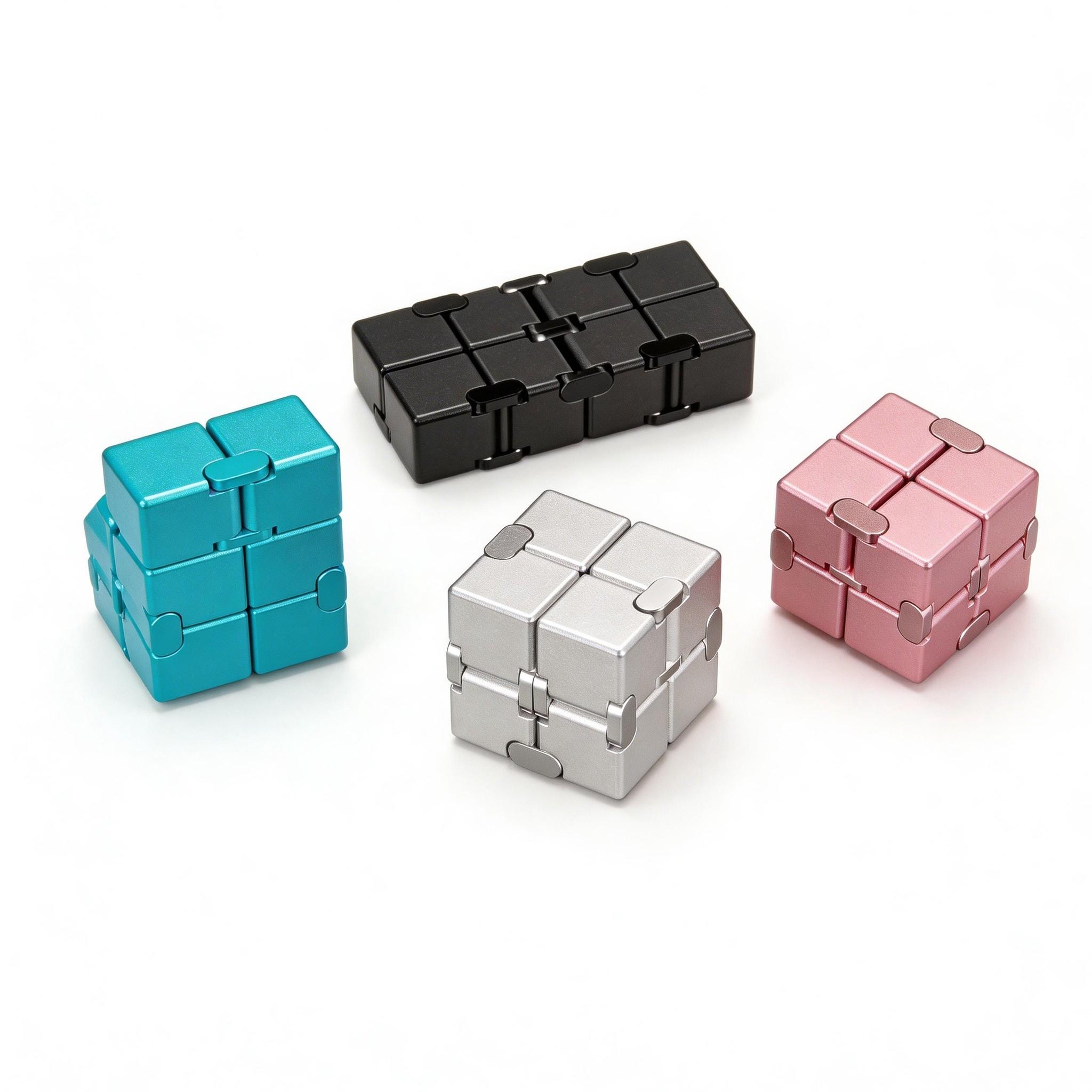 Aluminum Alloy Stress Relief Cube, Anti-Scratch Smooth Rotation, Unisex Finger Pressure Relief Toy, Office Desk Decor, Ideal Gift