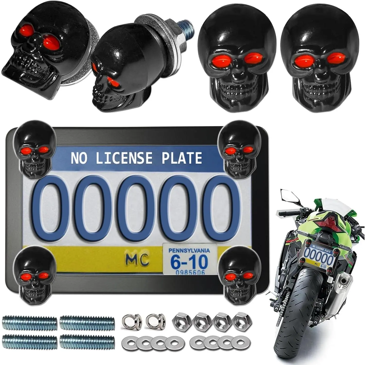 Black with Skull Caps