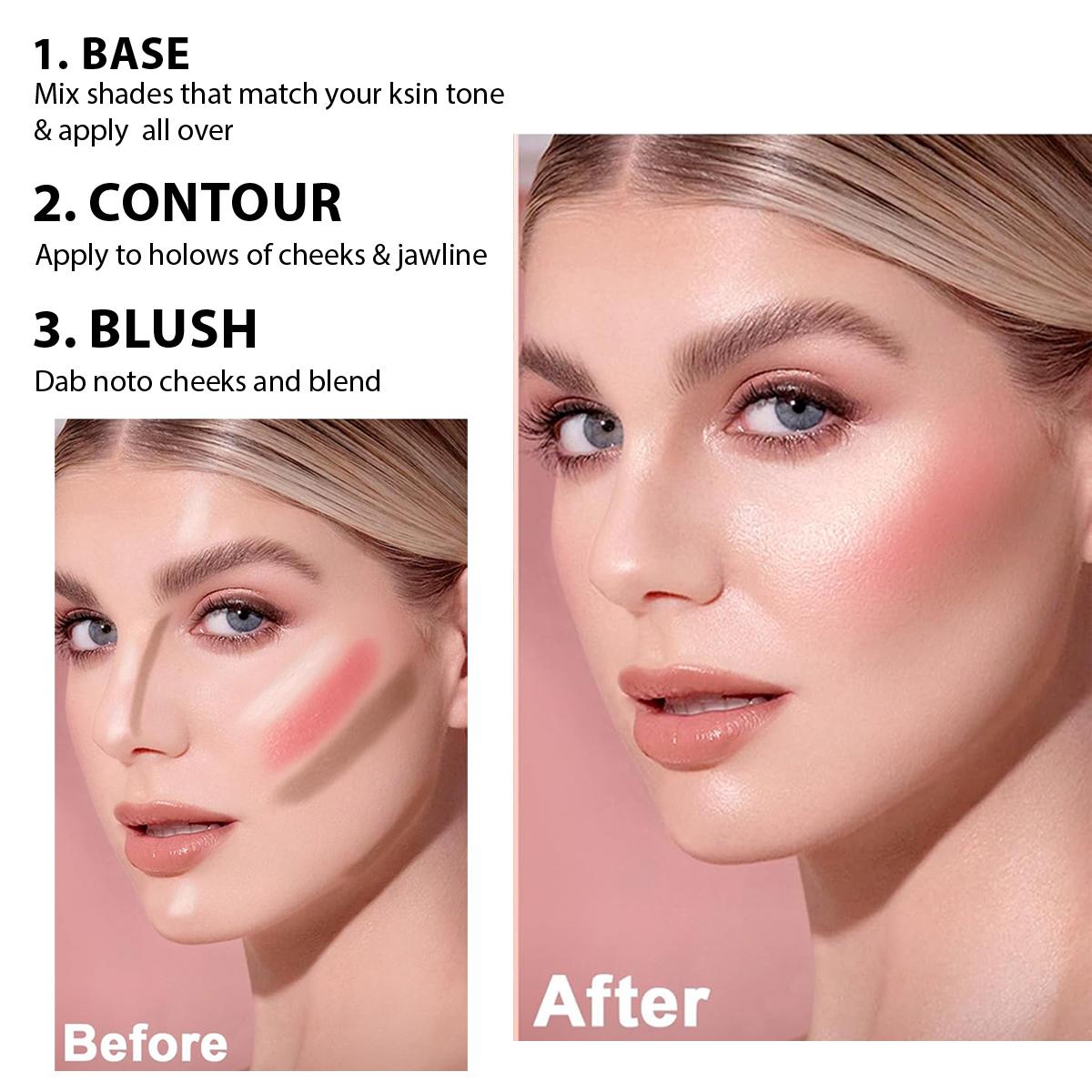 16 Color Concealer Contour Highlighter Blush Palette Moisturizing Non Sticky For Correction Natural Look Easy To Apply