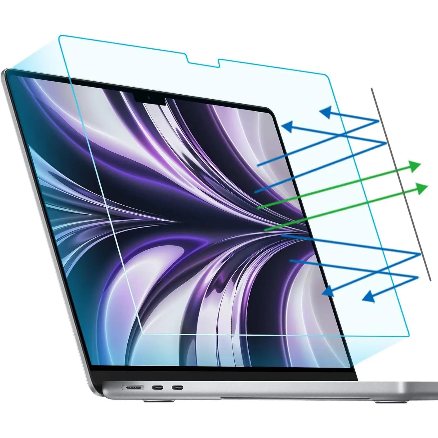 2-Pack Anti Blue Light Matte Screen Protector Compatible with MacBook Air 13.6/13 inch (2026-2022, M5, M4, M3, M2), Eye Protection Blue Light Blocking & Anti Glare Laptop Screen Protector