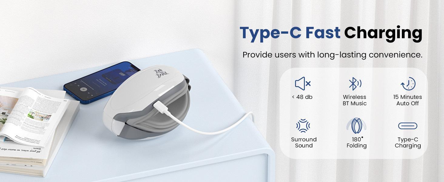 BOB AND BRAD Smart Eye Massager EyeOasis 2 - Adjustable Heated Eye Massager Comfort with Compression Music Therapy Relief for Migraines Relaxation, Pressure Reduce Dry Eye Improve Sleep,Olympic trials Massaging with Storage,Ideal Gifts for  Relieve  Black