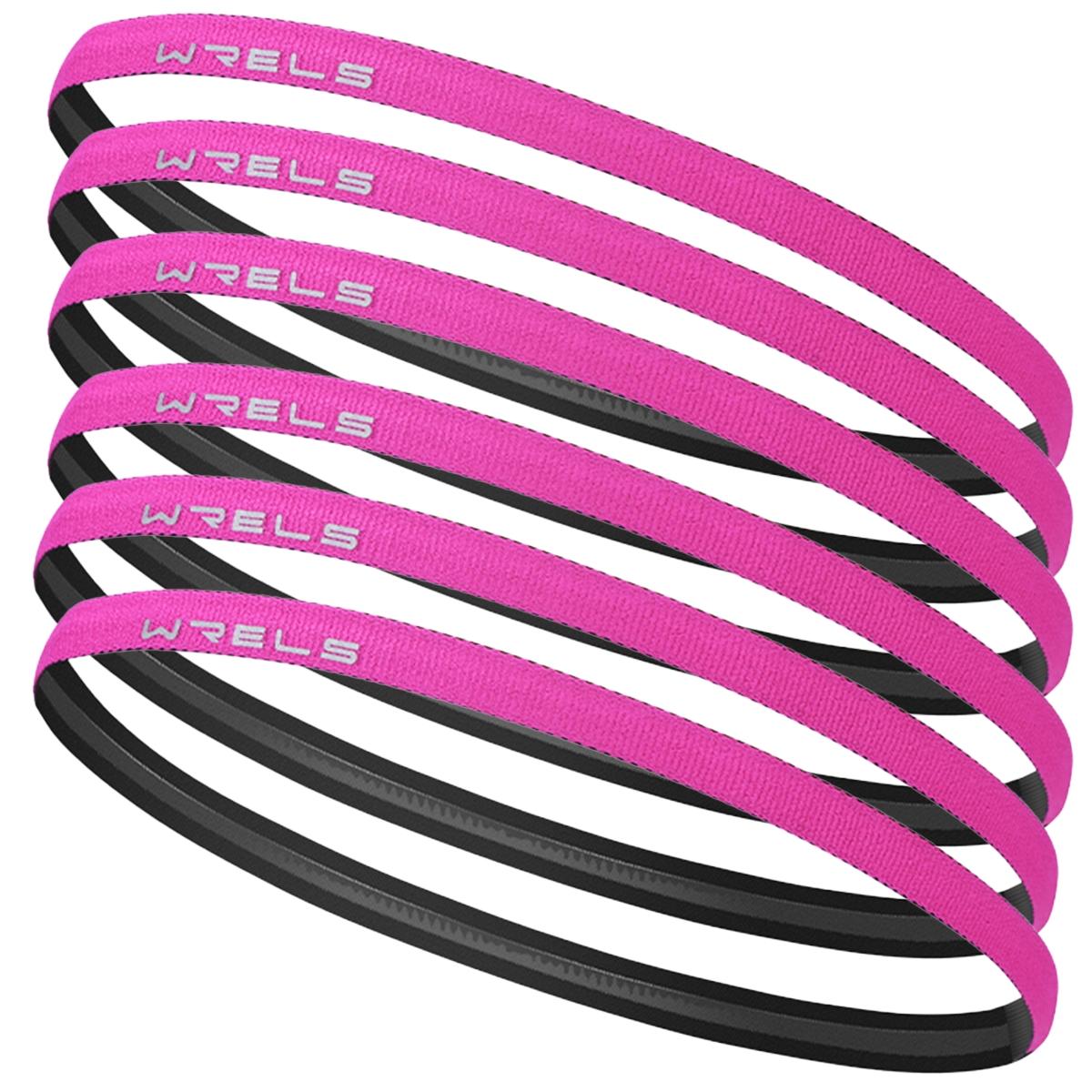 6 Piece Wrels Anti-Slip Sweat-Wicking Sports Headbands, Running Fitness Yoga Pilates Climbing Sweatband, Unisex Breathable Solid Color Elastic Sport Headband