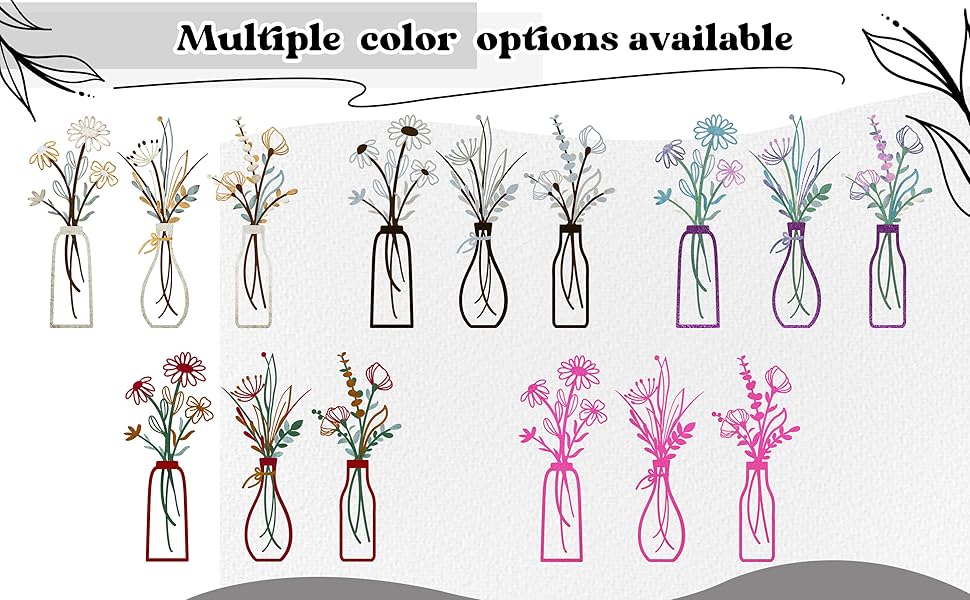 【Holiday Haul】3 Pieces Metal Flowers Wall Decoration - Rustic Farmhouse Decoration Beige Minimalist Flower Wall Decors for Living room Bathroom Bedroom Dining Room-Housewarming Gifts (Beige, Vase-C)