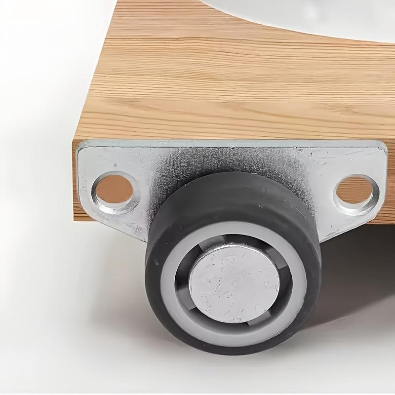 12Pcs Furniture Drawer Casters Set(4 Silent Casters + 8 Screws), 1.25" Side‑Mount Quiet Smooth Rolling Industrial Flat‑Base Metal Casters, Modern Aesthetic Furniture Hardware