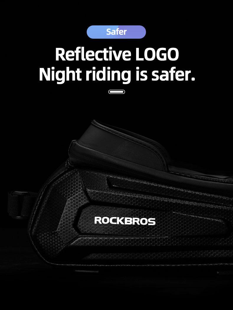 ROCKBROS Bike Bag E-bike Phone Mount Bag Bicycle Accessories Pouch, EVA Waterproof Bike Phone Holder Top Tube Front Frame Bag Handlebar Bags Compatible Phones Under 6.8”