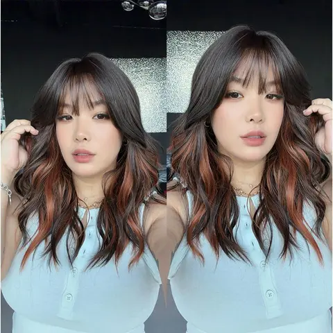 JBEXTENSION 20 Inches Wave Women Fashion Wig with Bangs KIS