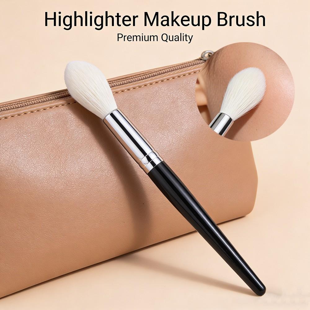 Flame Highlighter Brusher, Powder Blush Highlight Contour Sculpting Makeup Tool, 100% Goat Hair Tapered Makeup Brush, 1pcs