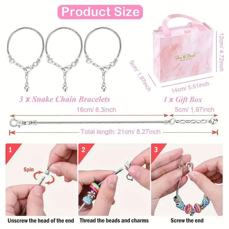 67-Piece DIY Mix Beads Bracelet Kit for Girls Aged 6-10, Includes Jewelry Making Supplies & Portable Box, Perfect Birthday Gift Idea