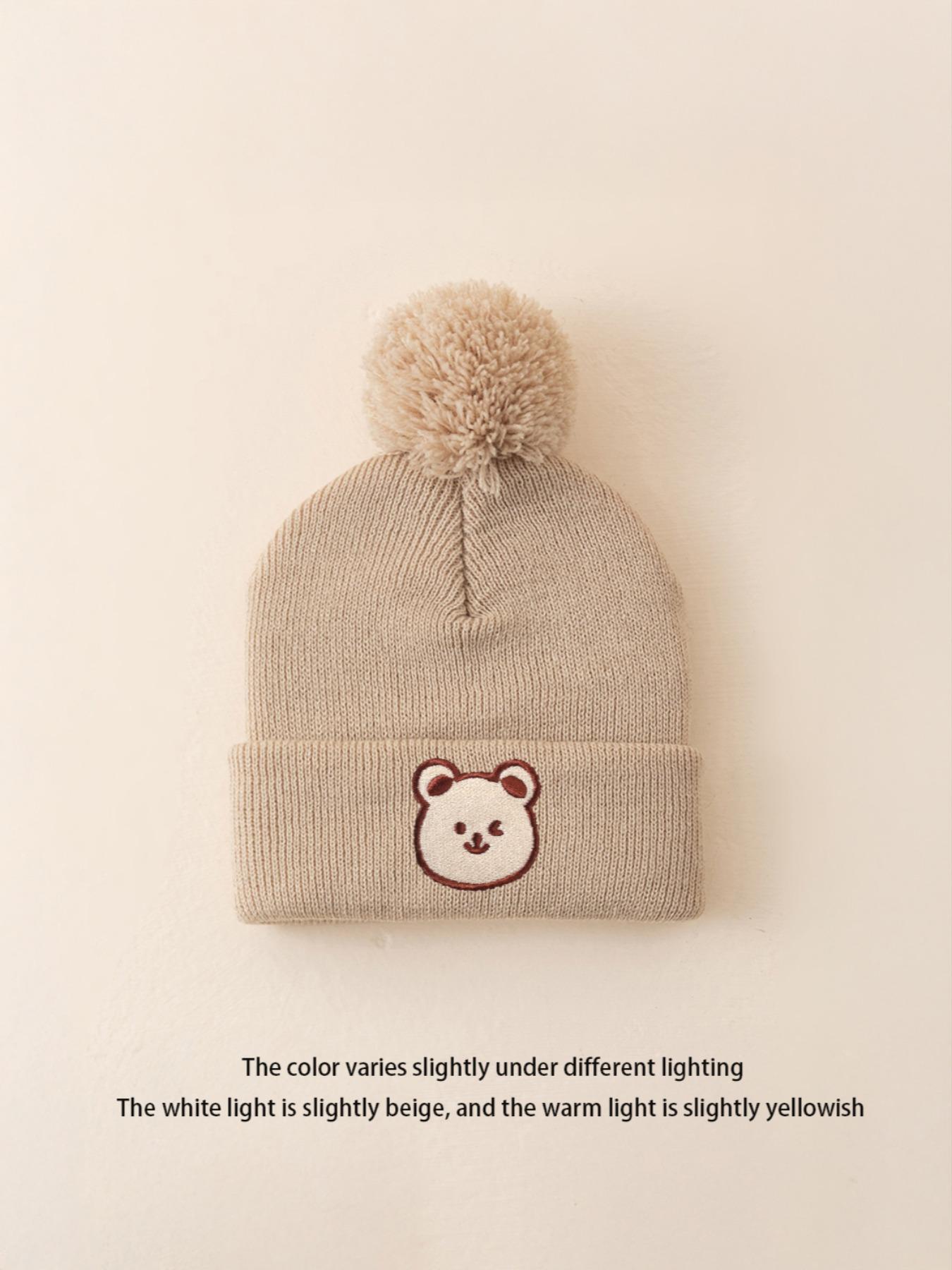Knitted Hat for Newborns & Toddlers, Warm Winter Beanie for Outdoor Use, Casual Style Daily Commute Cap, Suitable for Fall & Winter, Bonnet