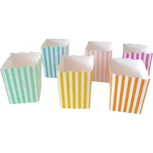 36 Pack Mini Colorful 4 Inches Tall Cardboard Disposable Popcorn Containers Assorted Colors for Parties Movie Night Snack