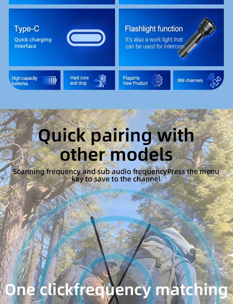 UV-5RH portable handheld walkie talkie with 15W high power, 6 frequency bands, wireless replacement frequency, 999CH transceiver, ham two-way radio is an essential equipment for outdoor camping, wilderness exploration, and convoy transportation UV-5RH portable handheld walkie talkie with 15W high power, 6 frequency bands, wireless replacement frequency, 999CH transceiver, ham two-way radio is an essential equipment for outdoor camping, wilderness exploration, and convoy transportation