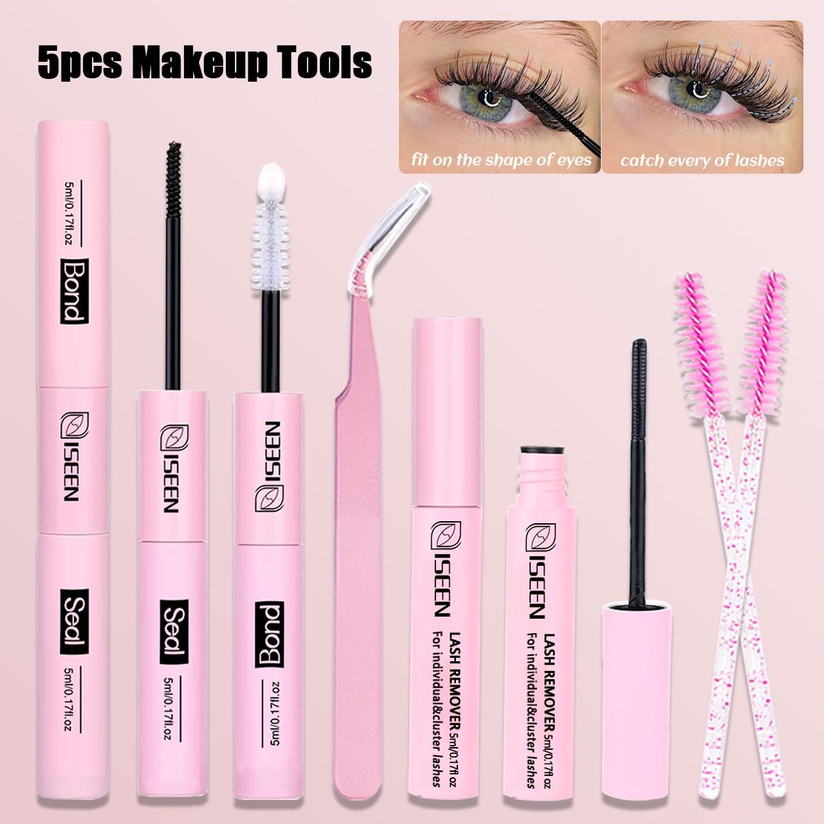 Lash Cluster Glue 1pcs/2pcs/5pcs, Waterproof Adhesive for Lash Bonding and Sealing, Lash Glue Lasting 72 Hours, Eyelash Glue Tweezers