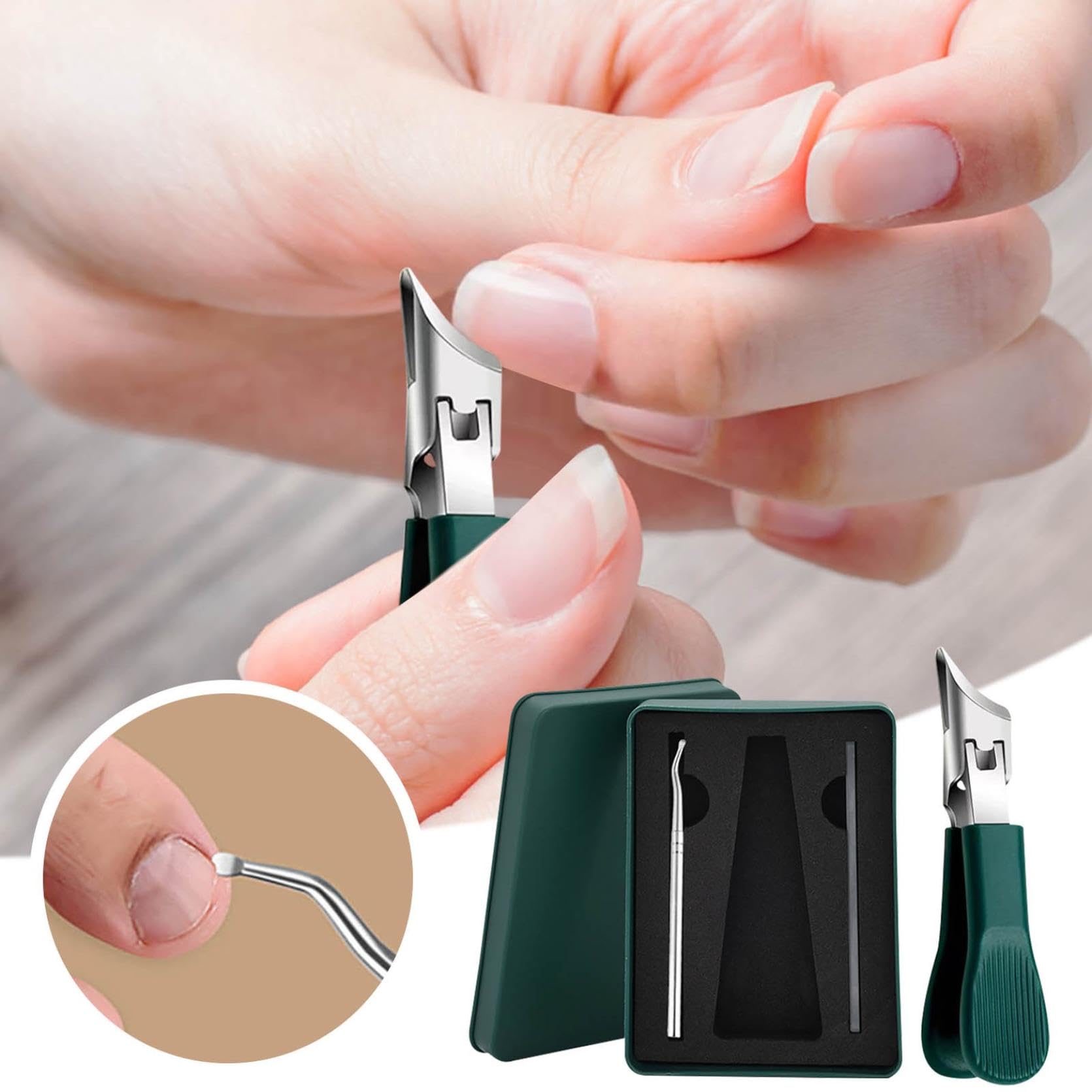 3-in-1 Eagle Beak Nail Clipper Set, Wide Jaw Anti-Splash Slanted Clipper, 25° Oblique Trimmer, Ingrown Toenail Clippers for Thick Nails, Perfect for Seniors