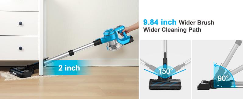 INSE S Series Cordless Vacuum Cleaner, 25Kpa 300W Powerful Cordless Stick Vacuum with 1 or 2 Batteries, Up to 45 or 90min Runtime, 6-in-1 Rechargeable Cordless Vacuum for Home Carpet Floor Pet Hair
