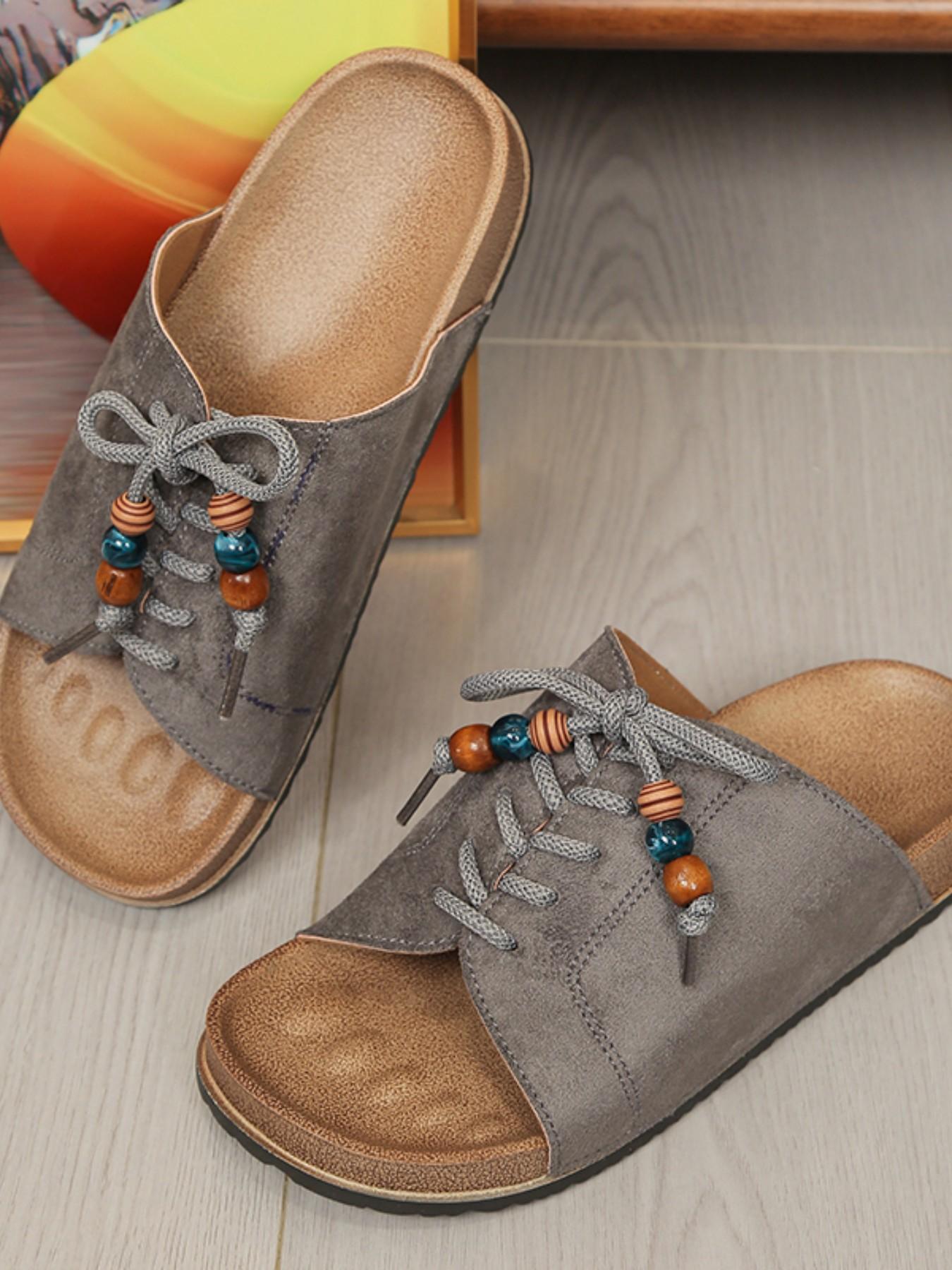 Vintage Style Beaded Sandals, Melanin Chic Design, Perfect for Casual Wear, Comfortable and Stylish Footwear