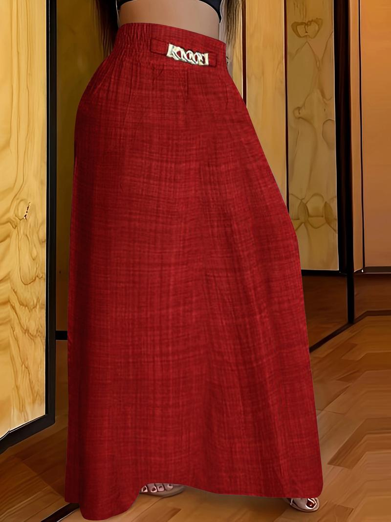 Women's Solid Color Skirt, Casual Fashionable Skirt for Daily Wear, Women's Bottoms for Spring & Fall