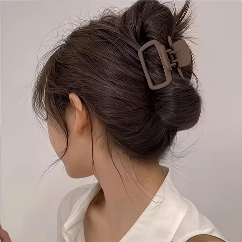 Simple Elegant Small Matte Square Hair Clip, Shark Fin Design Half Bun Holder, Versatile Hair Accessory for Daily Use