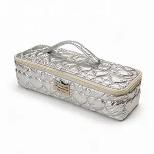 Quilted Large Capacity Hair Dryer Curling Iron Storage Bag, Portable Travel Protective Case, Multi-Functional Organizer Pouch