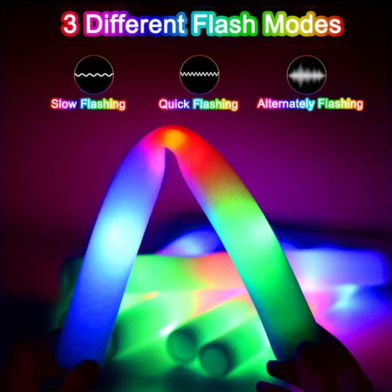 Bulk 12/36/52/102-Pack Colorful LED Light Up Glow Sticks for Raves & Concerts - 3 Flashing Modes, Glow in Dark Party Supplies for Home Parties, Fan Meetings, Weddings, Birthdays & Halloween Gifts Plastic Pearl