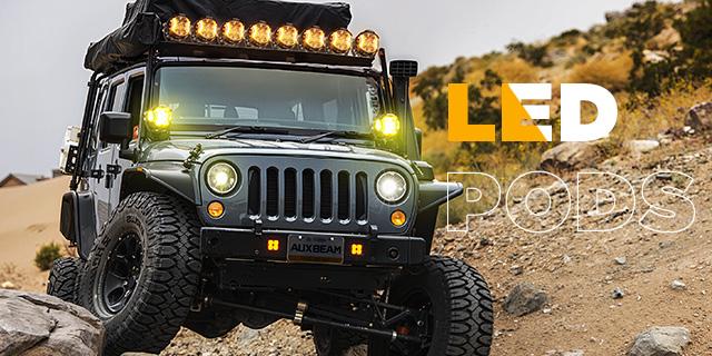 AUXBEAM 3 Inch 108W LED Driving Pod Light with Amber DRL Side Shooter IP68 Waterproof Combo Beam 2 Pcs V-ULTRA Series Auxbeam Light Bar Spot Flood Jeeplight Bar Spot Flood Combo Beam Work Light