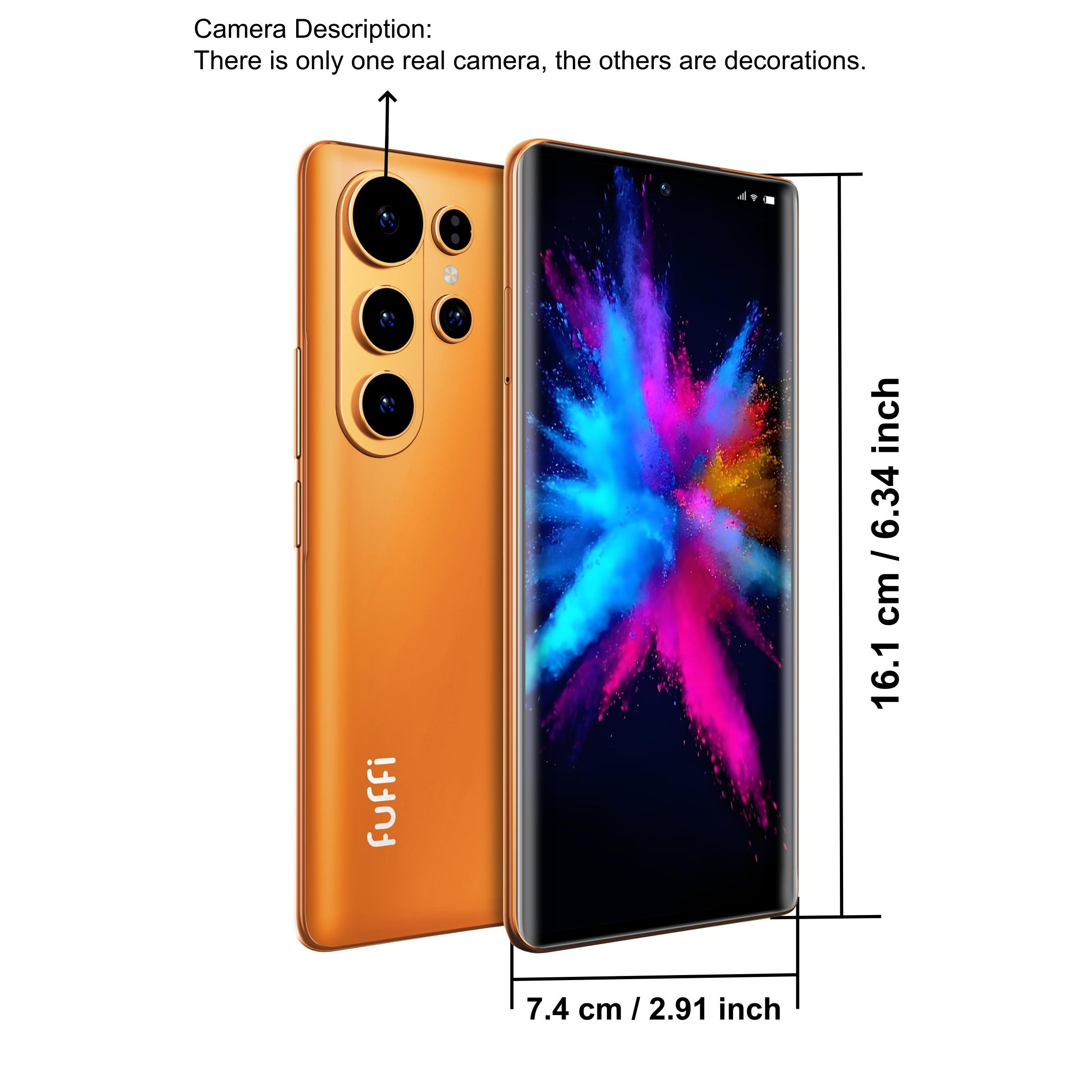 FUFFi 6.67-inch curved screen, 4G network smartphone, 4GB RAM+64GB ROM, 5MP+13MP high-definition camera, eight core processor, Android 12.0 stylish phone, 5000mAh battery, dual card dual standby, GPS