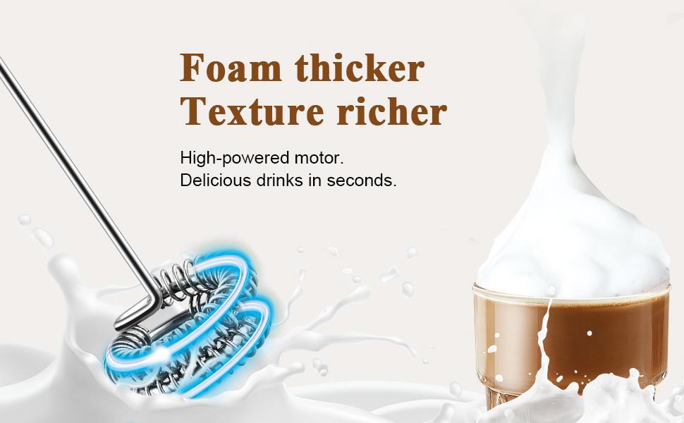 Handheld battery-powered milk frother, ultra-fast electric blender and froth machine for coffee, latte, hot milk tea, etc. Usb Rechargeable Mixer Mixer Kit Stick Steel