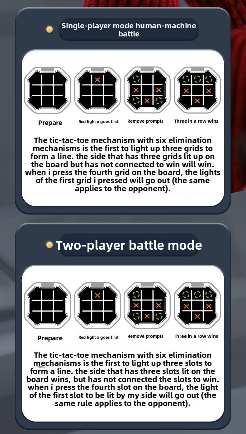 New Smart Tic-Tac-Toe, Children's Educational Multi-Mode Toy, Board Game Handheld Electronic Game Console, Logic Thinking Training Parent-Child Interactive Toy, Holiday Gift