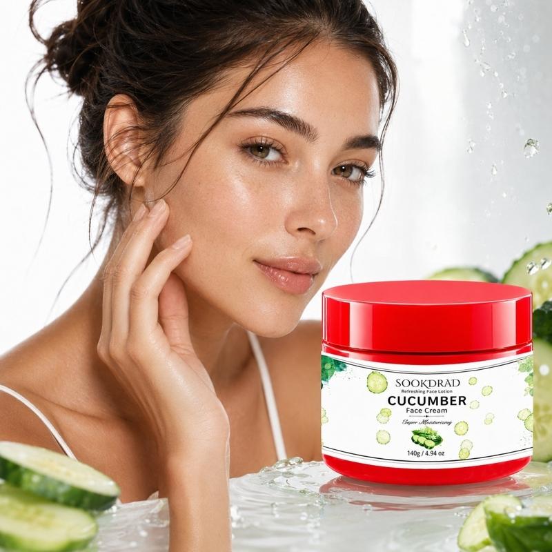 Cucumber Face Cream, Refreshing Facial Lotion, Super Moisturizing, Hydrating, For Face, Suitable For All Skin Types, 140g