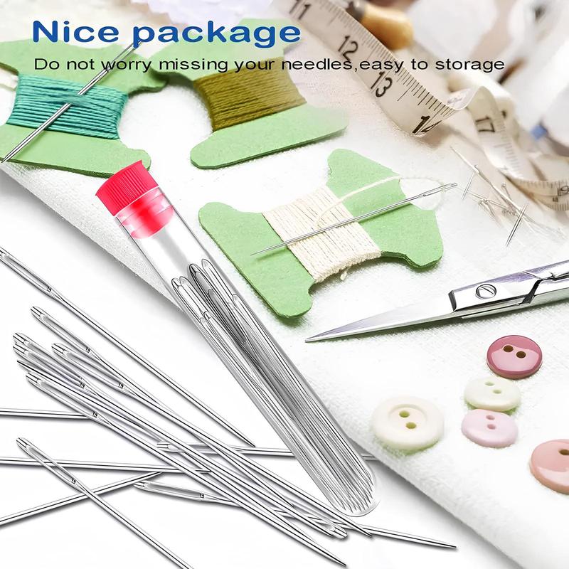 34PCS Steel Needles Set - Long & Thin Handmade Quilting & Sewing Needles Kit for DIY Sewing Projects
