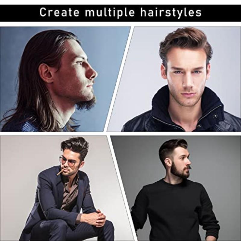 Men's Haircut Set 4-Piece Plastic Wide-Tooth Dual-Sided Tail Comb, Professional Afro Hair Care Vintage Styling Tools