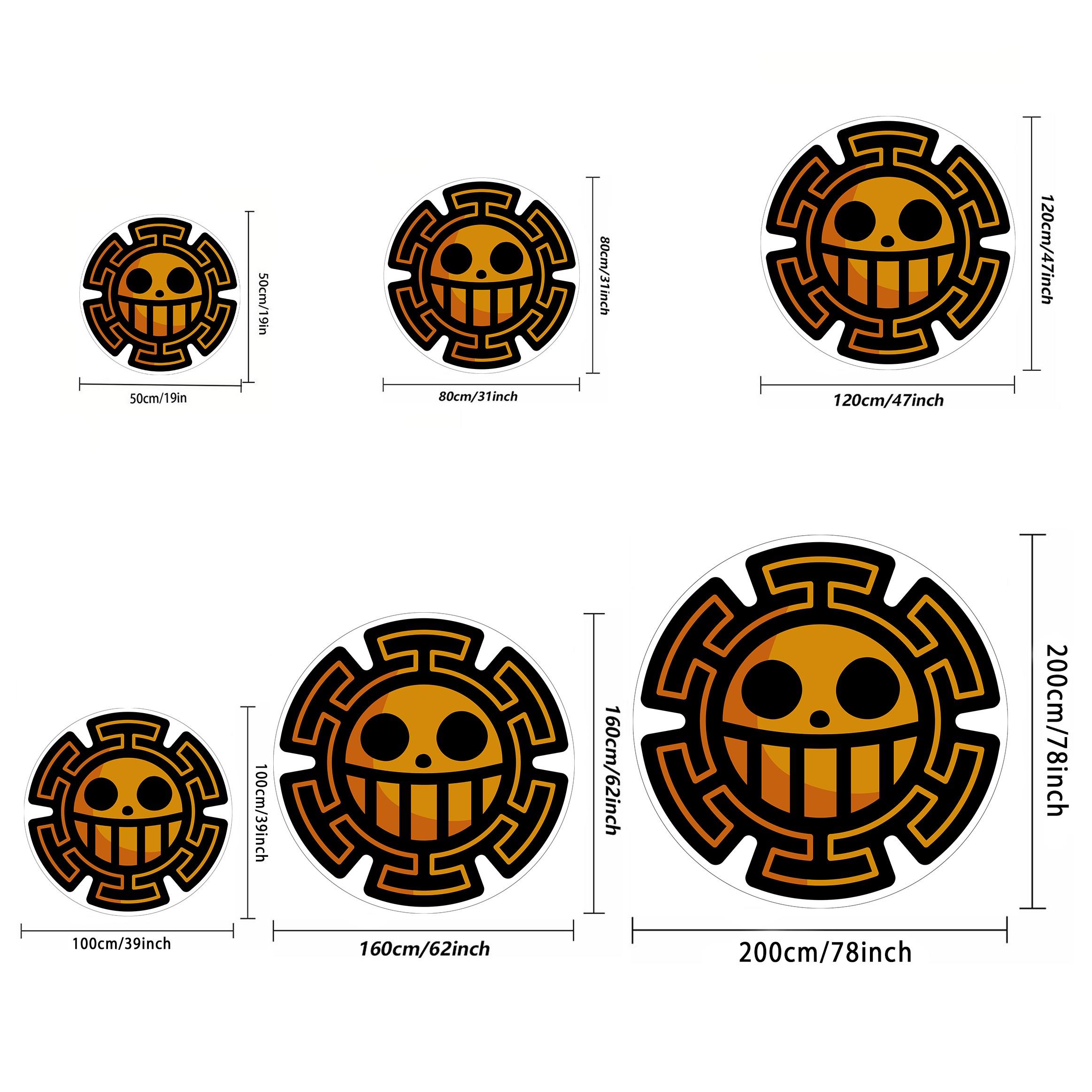 Anime Theme Carpet, Anime Secondary Logo Bedroom Bedside Rug, Dark Street Style Living Room Decor Mat, Non-Slip Durable Gaming Floor Pad