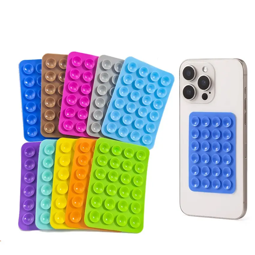 10Pcs Silicone Suction Pad For Mobile Phone Fixture Suction Cup Backed Adhesive Silicone Rubber Sucker Pad For Fixed Mount Accessories Cellphone