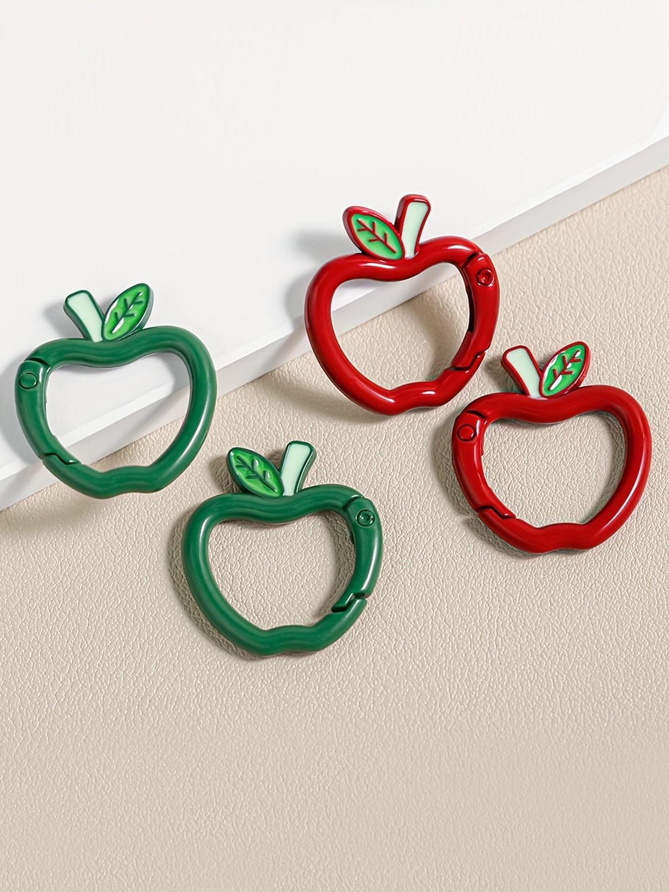 5/20pcs  Apple-Shaped Key Rings for Holiday Celebrations, Bracelet Necklaces, Keychains, And Craft Jewelry Making