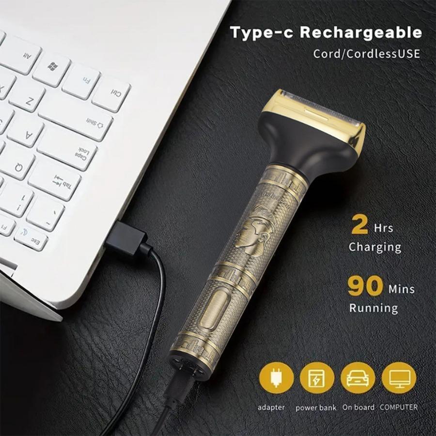 Electric Hair Shaver, 1 Set Electric Razor with Tool Accessories, Nose Hair Trimmer, Multifunctional Electric Razor, Men's Grooming Hair Tool, Waterproof Shaver Kit, USB Rechargeable Shaver