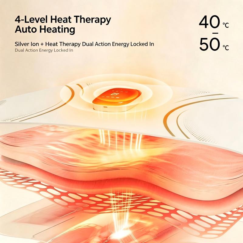 Portable Smart Heat Therapy Waist Massager Belt EMS Microcurrent Pulse Abdominal Massage Belt Waterproof Easy Clean For Office Home Workout Daily Care