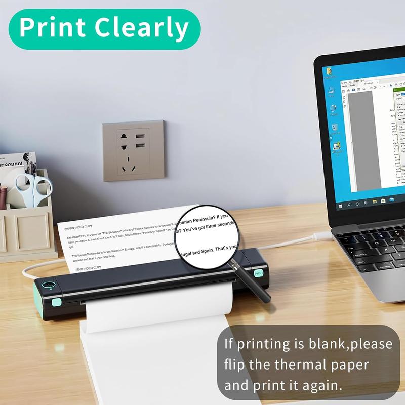 200 Sheets A4 Thermal Paper, Suitable for Portable Printers, Continuous Foldable Thermal Paper, High-Quality Files (8.27x11.69 Inches)