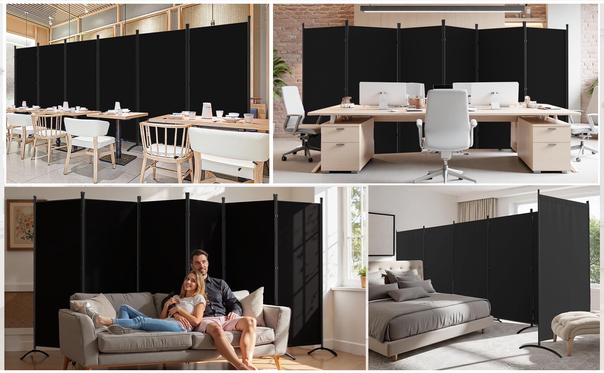 Grezone 6 Panel Partition Room Divider Screen Portable Fabric Panel,Indoor Folding Room Divider for Room Separation,Freestanding Wall Divider for Bedroom