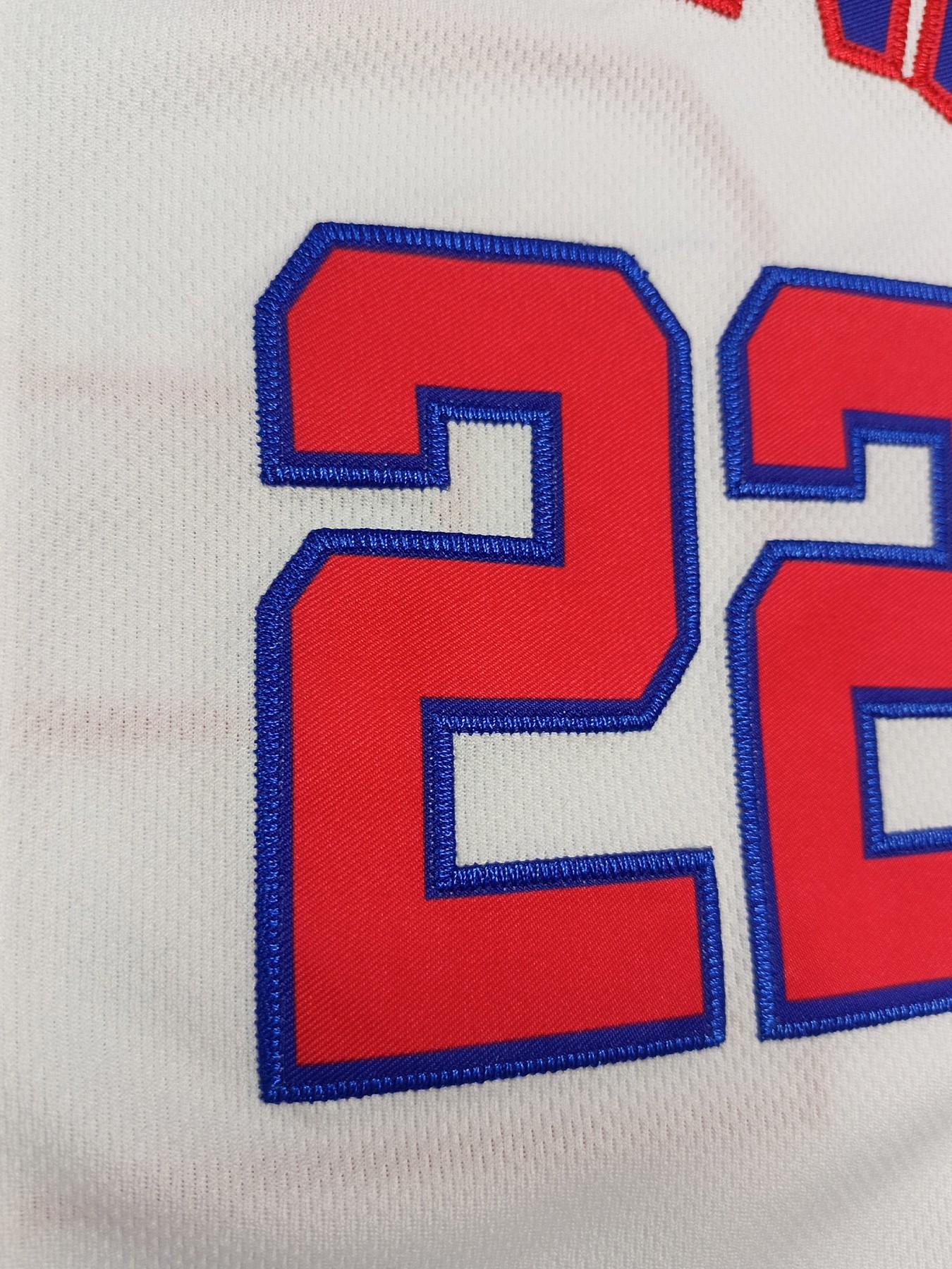 Men's Dominicana #22 Embroidered Baseball Jersey, Jersey Top, Baseball Shirt, V-Neck Loose Fit Sportswear, Breathable Short Sleeve Design for Outdoor Activities & Competitions All Seasons