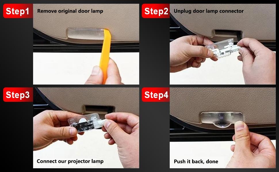 HD LED Car Door Logo Projector Lights for Toyota 4Runner Camry Corolla Highlander Tundra Prius Sienna Land Cruiser | Plug & Play Welcome Puddle Lights | Ghost Shadow Courtesy Lamps Car Decorative Light 2PCS Auto Decorative Light
