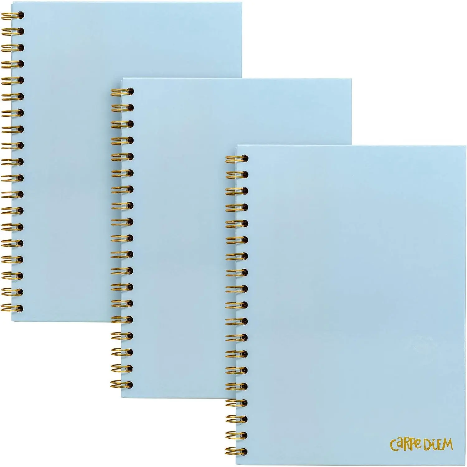 Diem B5 Notebooks – Pack of 3 Double Spiral Bound Hard Cover Journals with 160 Pages, 80 Sheets of Lined Paper for Everyday School, Office, and Personal Notes, Sky Blue