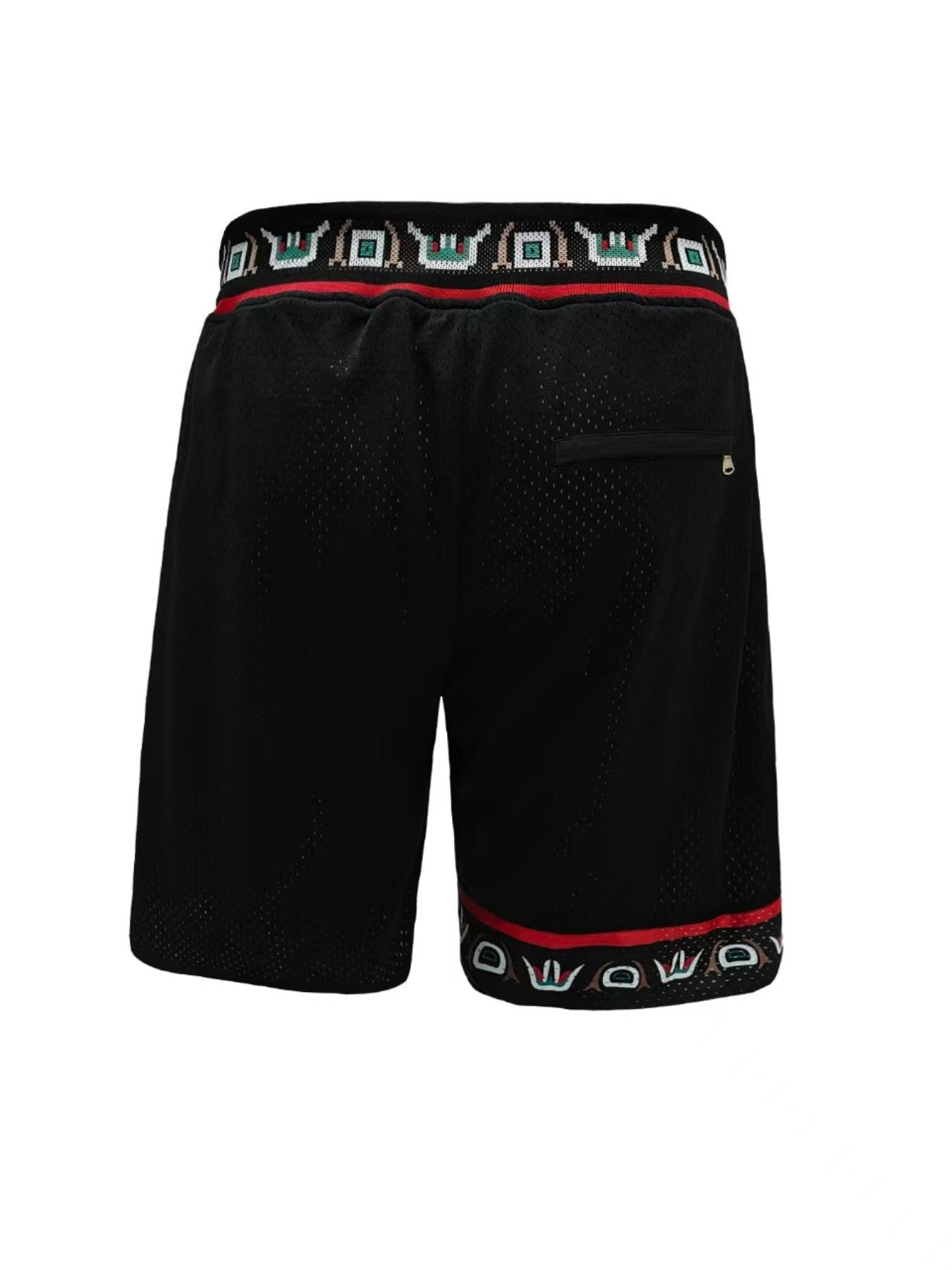 Men's Letter & Number Embroidered Drawstring Waist Basketball Shorts, Casual Quick Drying Breathable Regular Fit Shorts, Summer Outfits, Back To School Shorts, Streetwear Sports Shorts