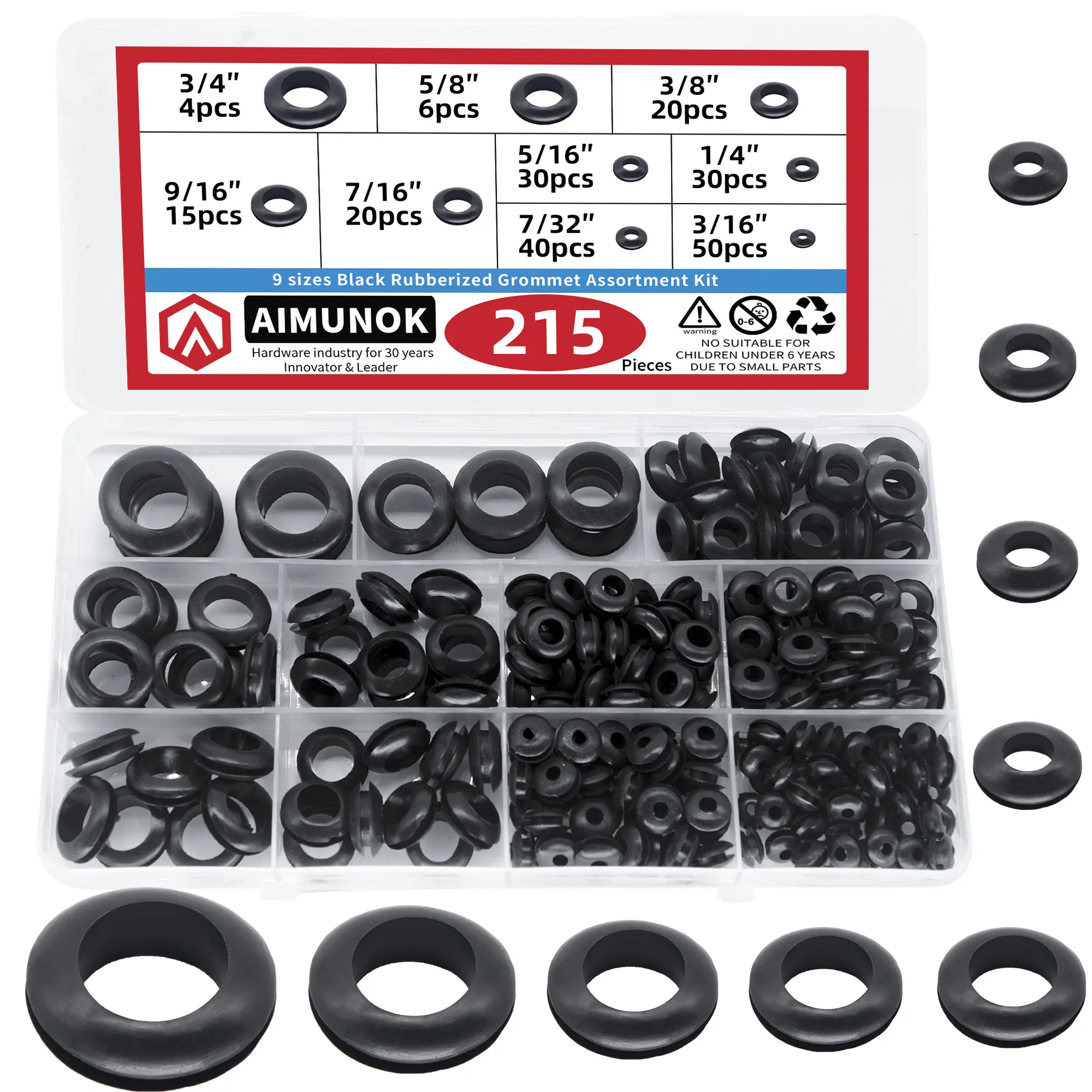 Aimunok Rubber Loop Wire Protector, Durable Cable Guard, Essential for Organizing Wires, Ideal for Home & Office Use, Reliable  Product，Rubber Grommet，Cable Grommet，Wire Grommet