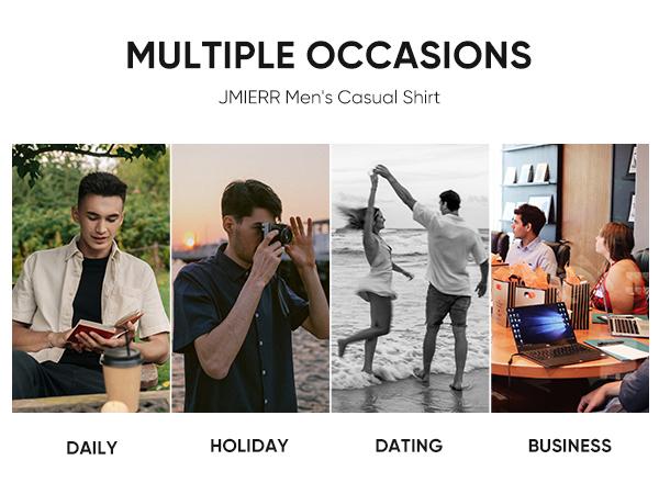 JMIERR Mens Muscle Fit Dress Shirts Casual Button Down Shirt Short Sleeve Wrinkle-Free Shirts